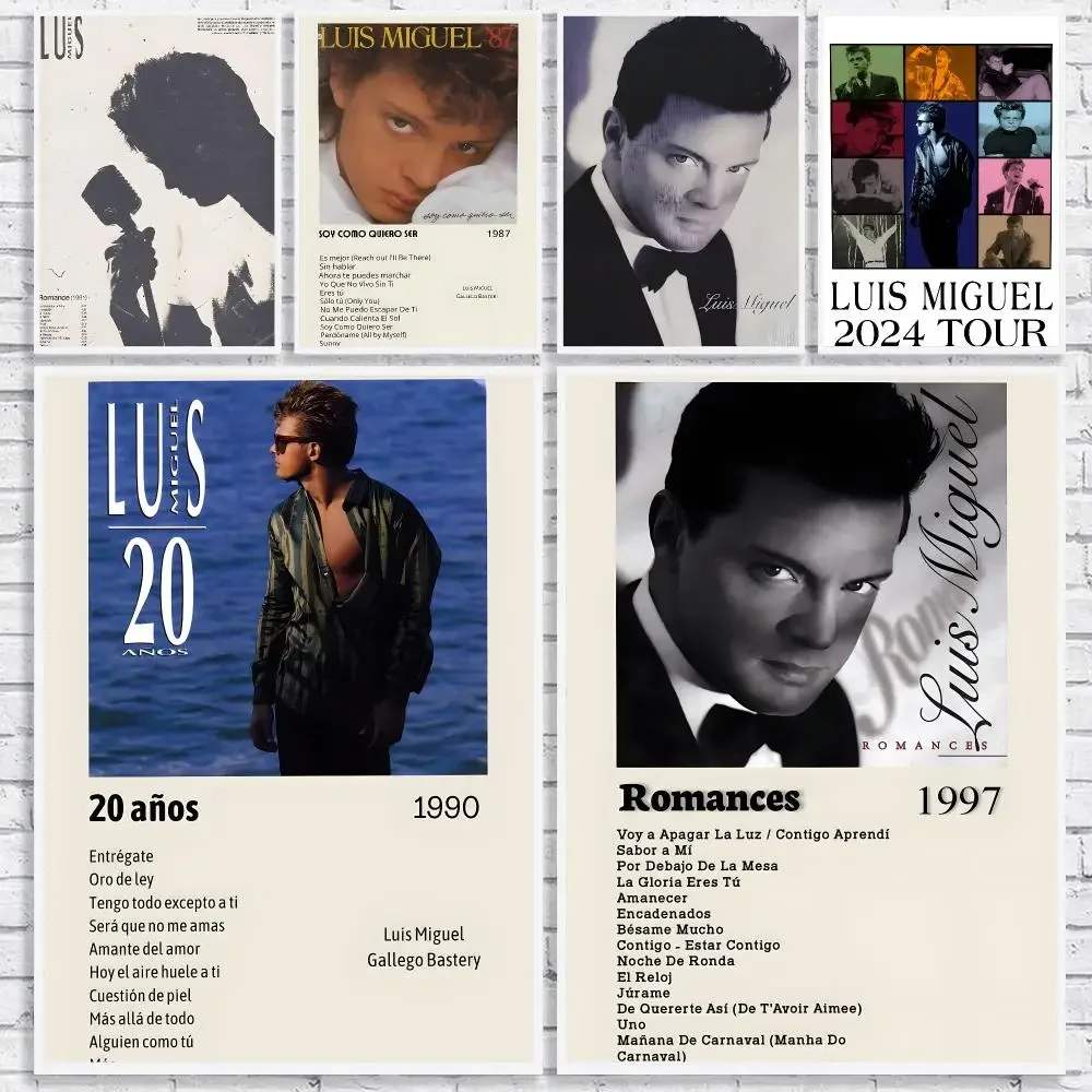 Singer Record Producer I-luis Miguelc Poster High-Quality Canvas Wall Mural Crease-Free For Living Room Bedroom Interiors