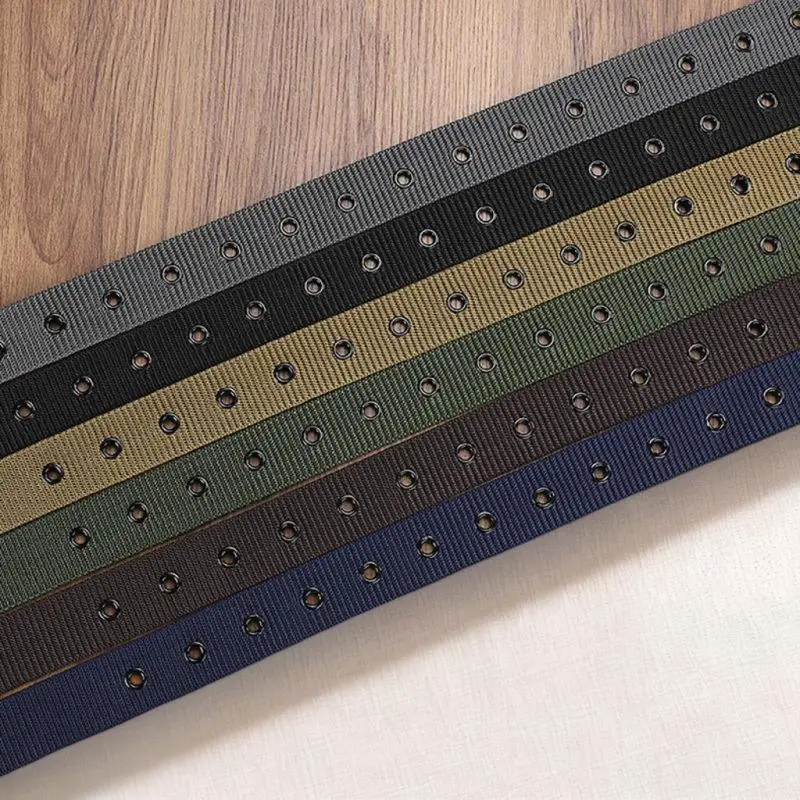 @*Men's Belt Porous Canvas Pin Buckle Leather Belt Outdoor Sports Belt Women's Trendy Eyelet Belt With Jeans Belt For Men Women