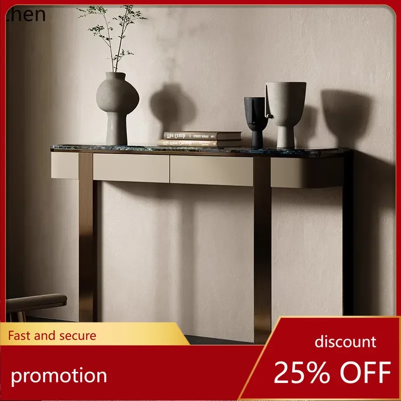 

HXL Light luxury marble entrance table Natural luxury stone hotel designer entrance table