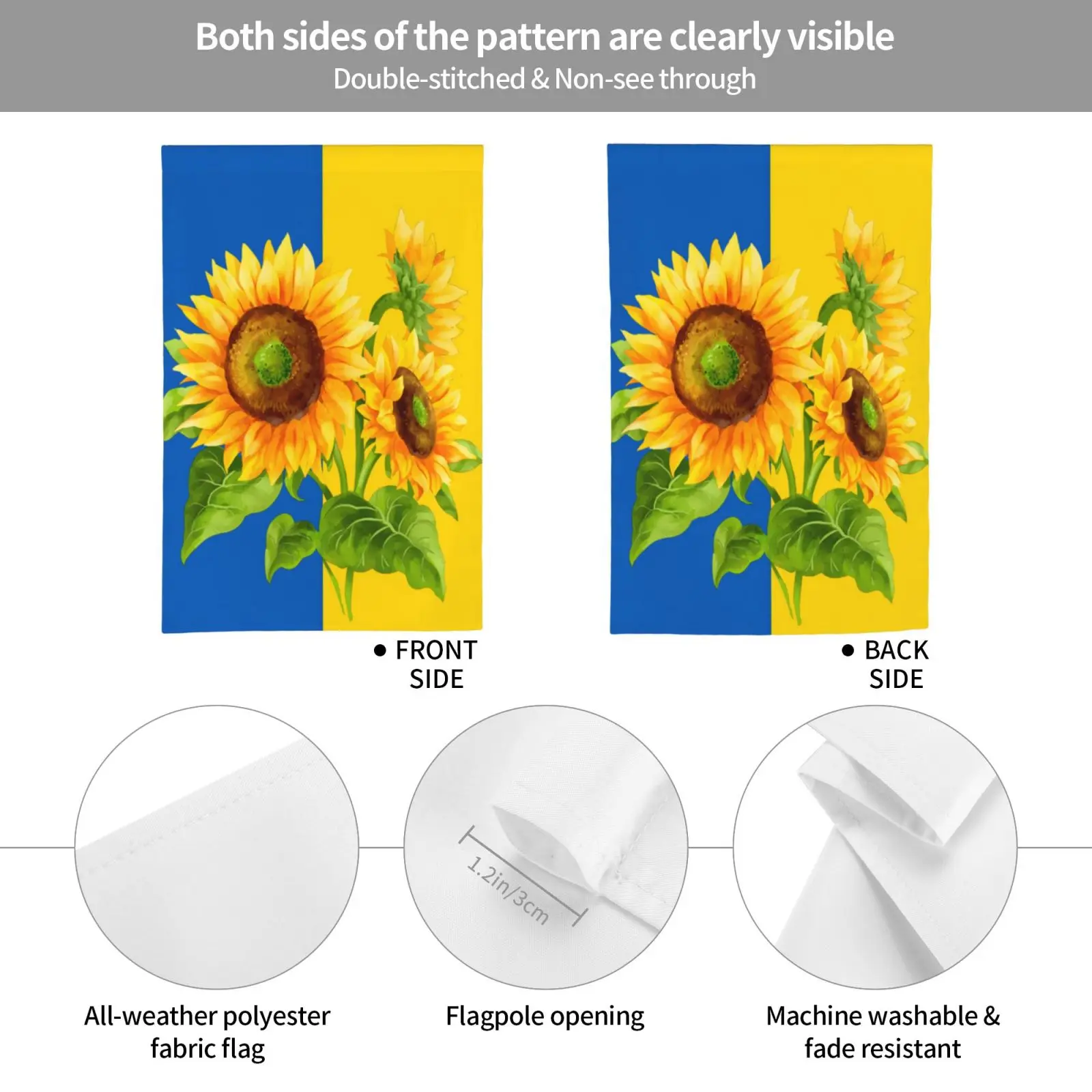 Sunflowers Garden Flags Outdoor Double-Sided Yard House Banner Decoration National Small