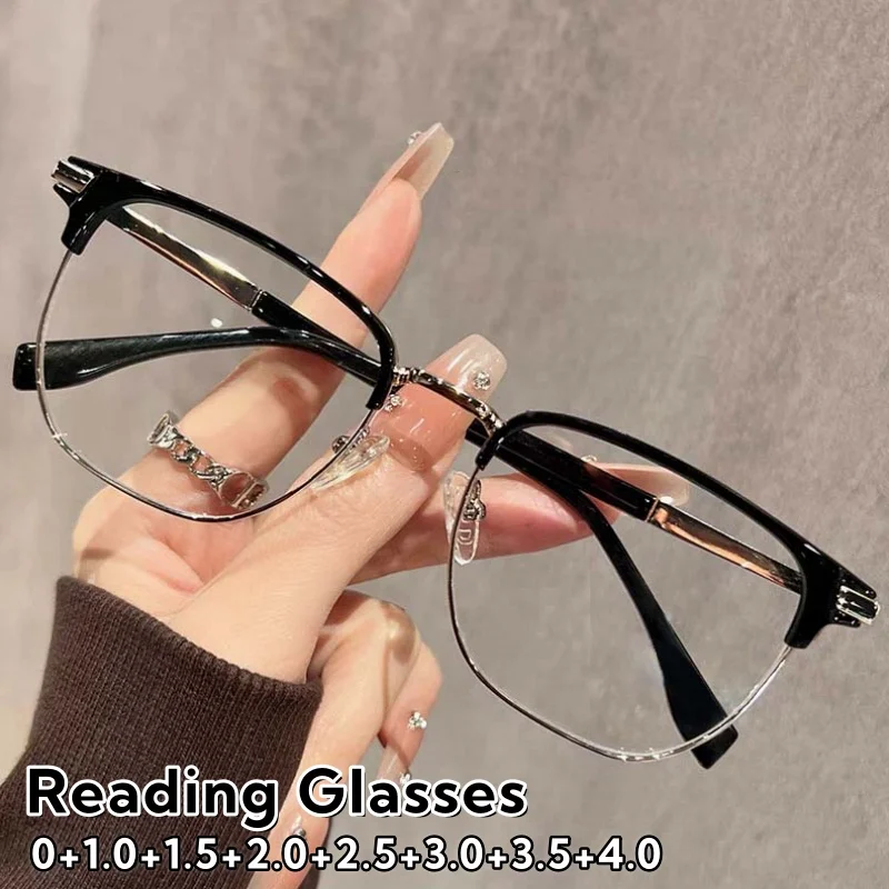 

2026 High-definition Comfortable Anti-blue-light Eyebrow Frame Reading Glasses Men's Business Fashion Eyeglasses 0 To+4.0