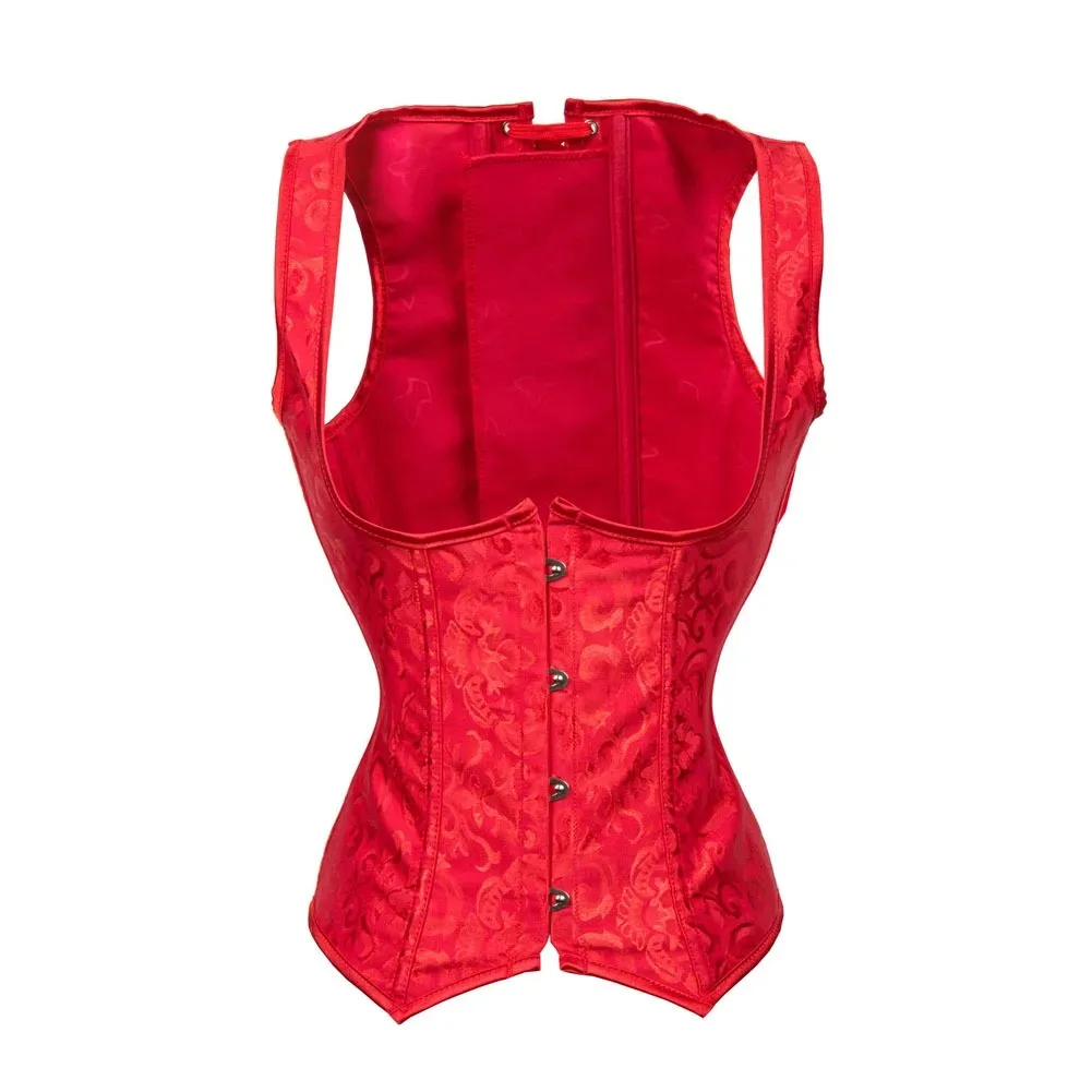 Women Corset Vest Top Shaper Shoulder Vintage Gothic Bustier Underbust Sexy Waist Gothic Basques Cupless Corselet