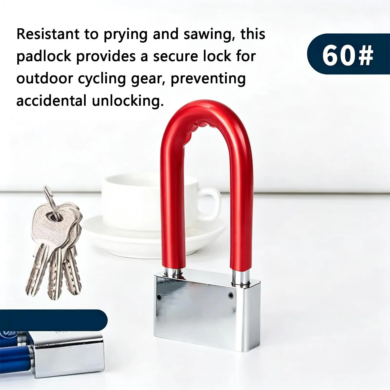 Long Shackle Padlock Heavy Duty Waterproof Security Shed Padlock With Keys Long Shackle Lock For Bike Motorcycle Scooter Gate