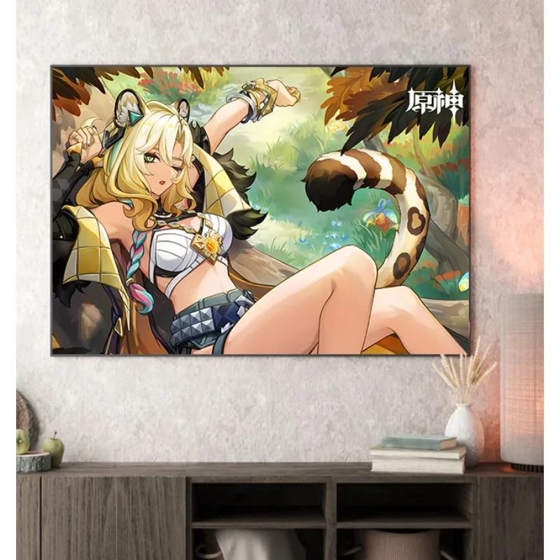 Anime Game Genshin Impact Nahida Chasca Klee Poster Yuanshen Cartoon Canvas Painting Wall Living Room Esports Home Decor Gift