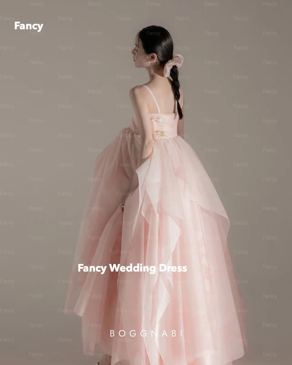 Fancy Elegant Pink Hanbok Wedding Dress Long Sleeve A Line Bridal Party Gown Organza Back Zip 2 Pcs 웨딩드레스 customized