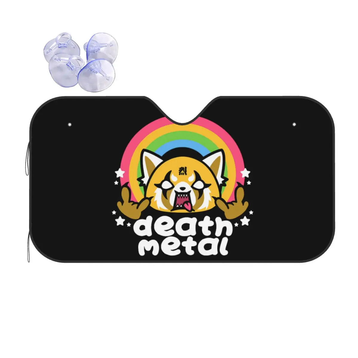 Death Metal Aggretsuko Aggressive Retsuko Vintage Windshield Sunshade 70x130cm Foils Sun Visor UV Protector