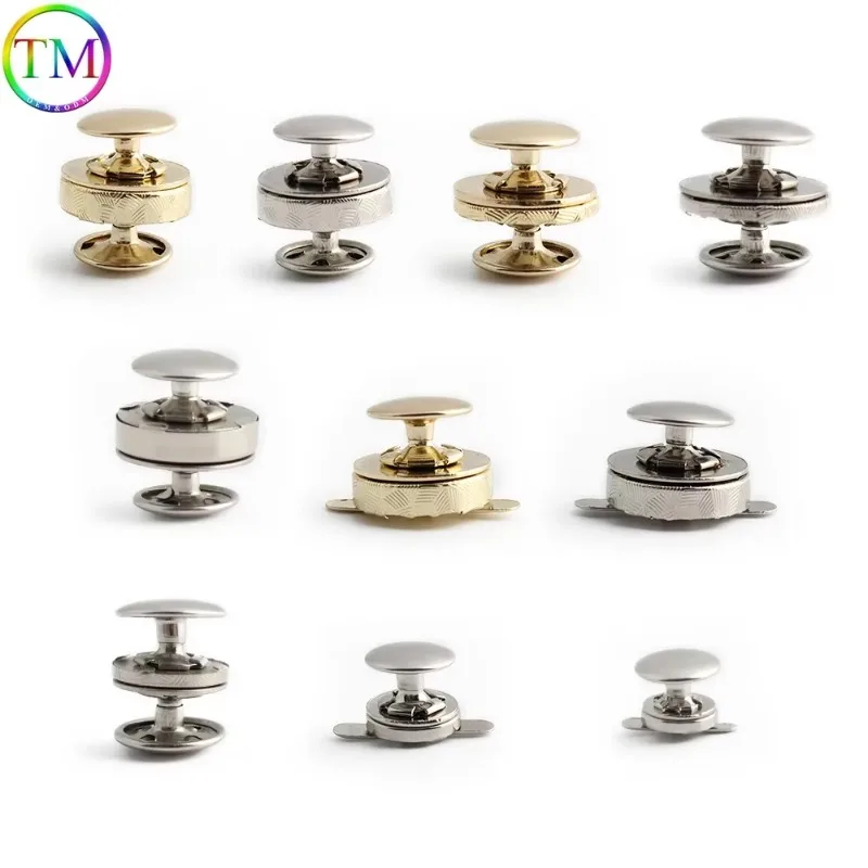 10-100-200PCS 10-12-14-18mm Rivet Magnetic Snap Button For Overcoat Bag Garment Single And Double Magnetic Stud Lock Accessories