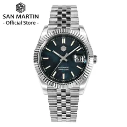 San martin vestido masculino relógio 40mm clássico luxo pt5000 sw200 automático mecânico moda negócios relógio de pulso safira 10 atm