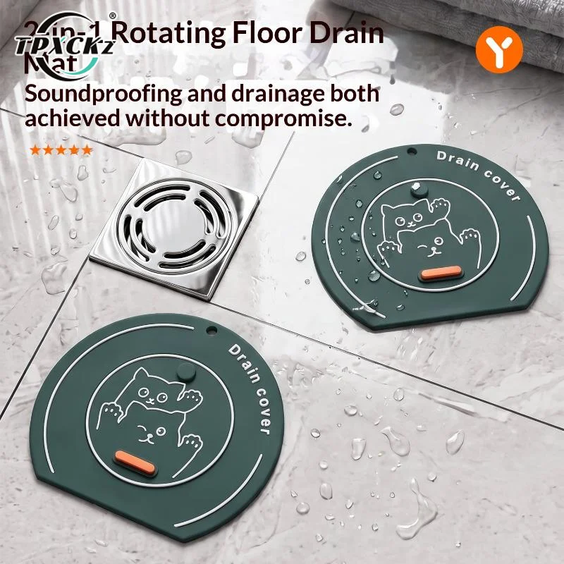 SL 2-In-1 Bathroom Drain Cover Hair Debris Collector Anti Odor Drain Cover Shower Drain Hair Trap PVC Bathroom Floor Drain Cover