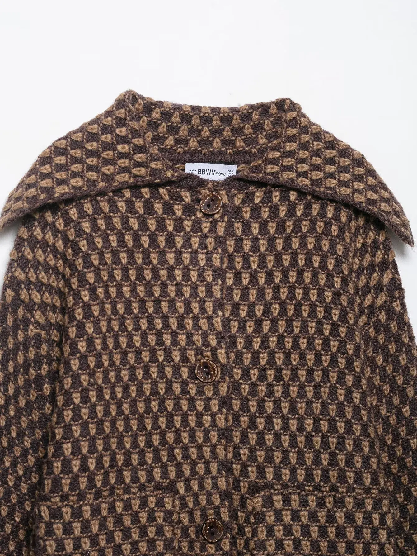 Women's Knitted Jacket Coat 2025 Autumn Winter Long Sleeve Buttons Laple Plaid Jackets Lady High Street Vintage Coats Outerwears