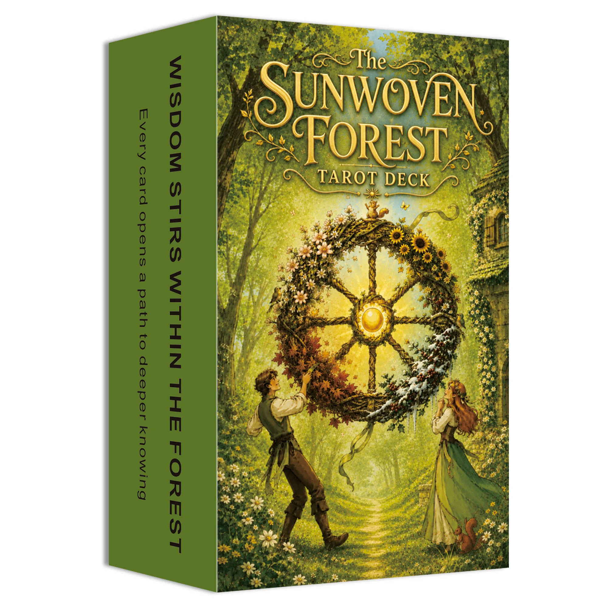 The Sunwoven Forest Tarot Deck, 78 Original Tarot Cards, Nature Theme, with Paper Guidebook (EN/RU/ES/FR), Beginner Friendly