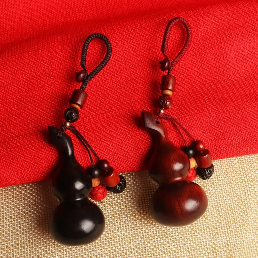 النمط الصيني خشب الصندل القرع المفاتيح الرجعية الزيتية الهاتف المحمول قلادة حقيبة معلقة الإبداعية خشب الورد سيارة المفاتيح