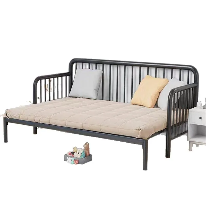 Wrought iron sofa bed dual-purpose, foldable pull, small apartment living room study, simple and multi-functional