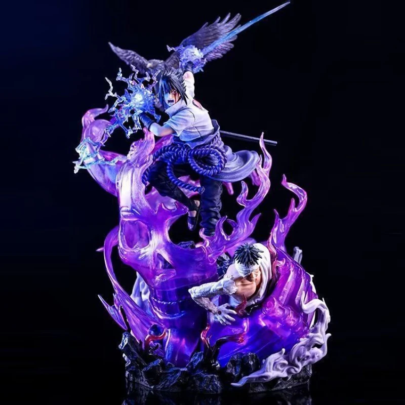 مجسم مشهد أوتشيها ساسكي من أنمي "ناروتو" بحجم 40 سم | 40cm Naruto Uchiha Sasuke Scene Statue PVC Figure