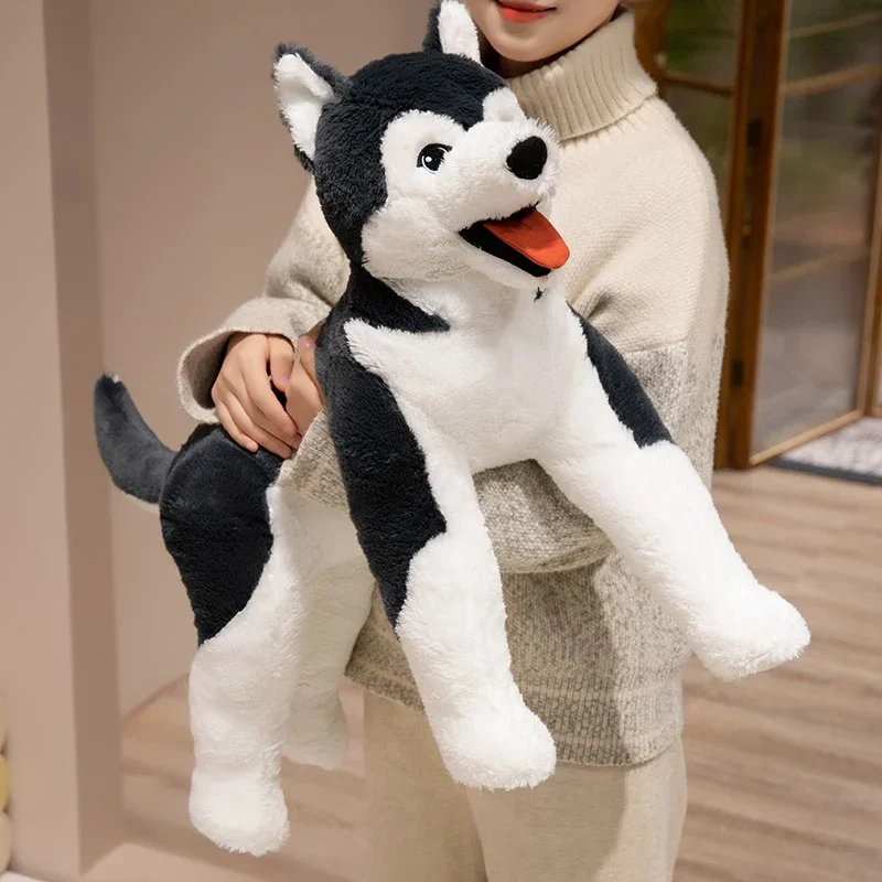 Soft Simulation Dog Husky Plush Toys Stuffed Animal Puppy Cuddly Pillow Baby Appease Doll Christmas Birthday Gift Home Decor