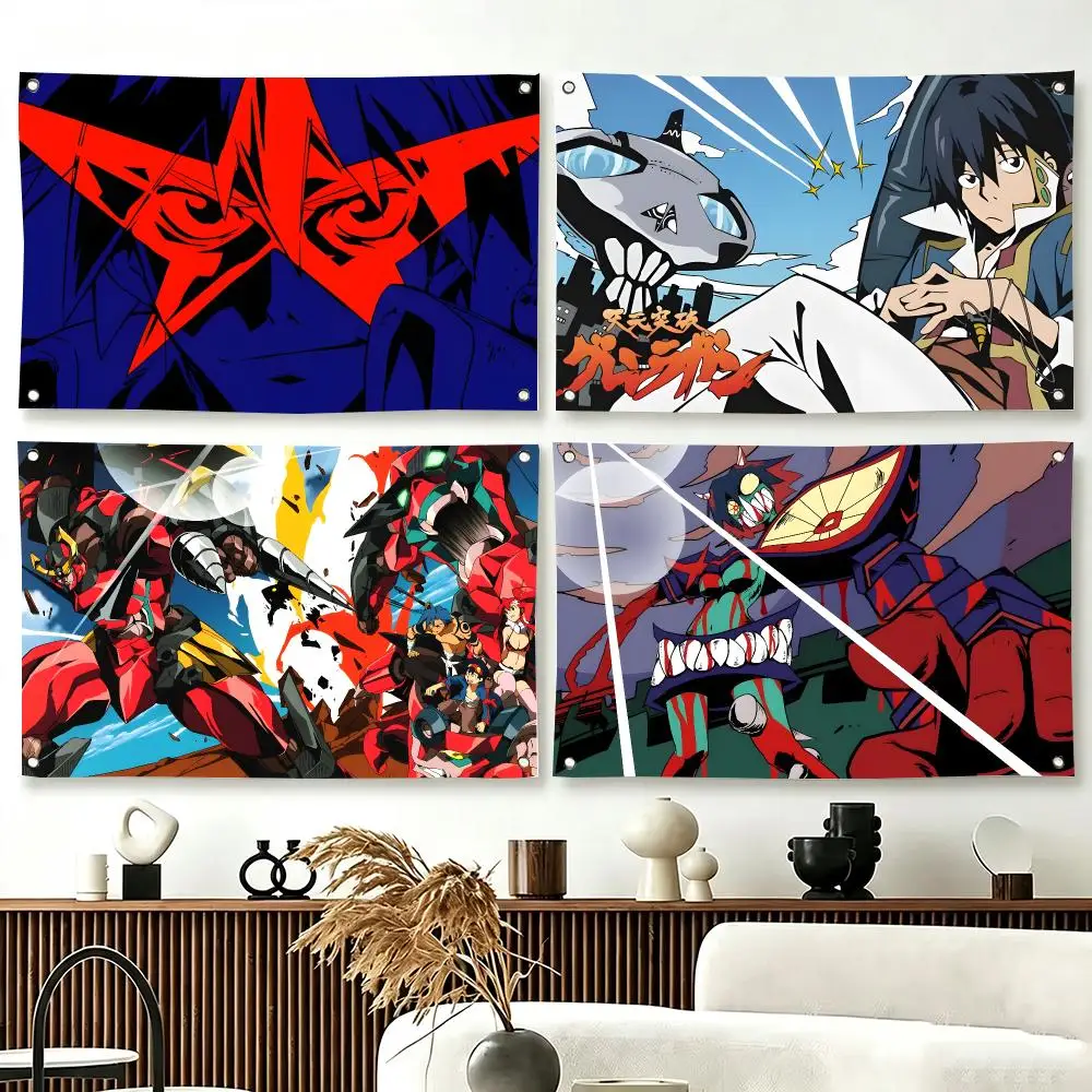 Mecha Shonen Manga T-Tengen Toppa Gurren Lagann Flags  For Living Room Home Dorm Decor Wall Outdoor Camping Party Banner Gifts