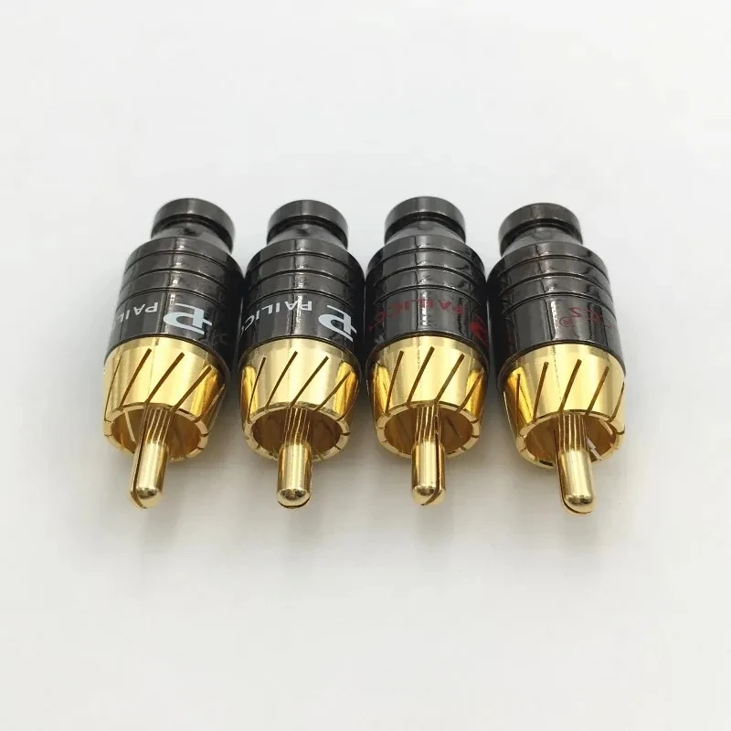 Hifi Fit 5MM Diameter RCA Cable Audio Plug adapter connector Solder Gold Plated Copper Paliccs RCA Plug Adapter Connector