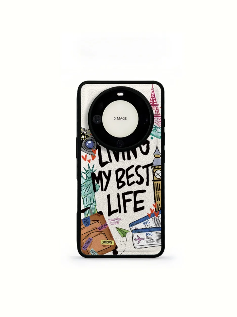 

QX Free Goddess Leather Pattern Mate60 pro Phone Case Protective Female Style Anti-Fall Simple High-End Sensation