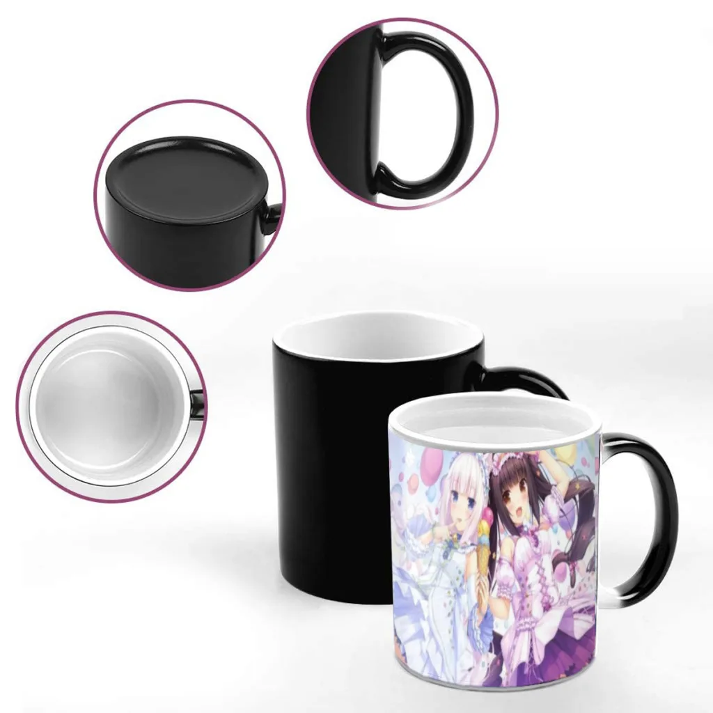 Nice NEKOPARA Anime Coffee Mug Magic Ceramic Heat Sensitive Color Changing Tea Mug Cup Game Boy Friend Husband Gift