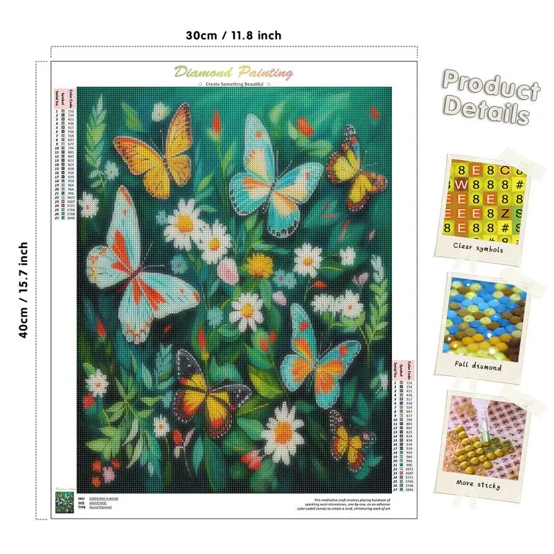 CHENISTORY New Arrivals Diamond Painting Flower Full Round Square Drill Mosaic Animal Butterfly Diy Gift Art Home Decoration Cra