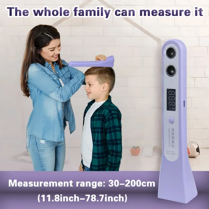 

Smart Ultrasonic Height Ruler Portable & Lightweight 2m Max for Kids/Adults Type-C Rechargeable Camping & Household Use