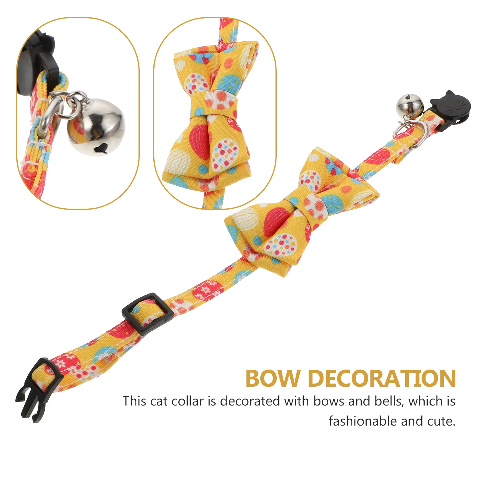 

1Pcs Cat Collar Personalized Bow Tie Bell Adjustable Design High Quality Cloth Comfortable Touch Pet Neck Decoration