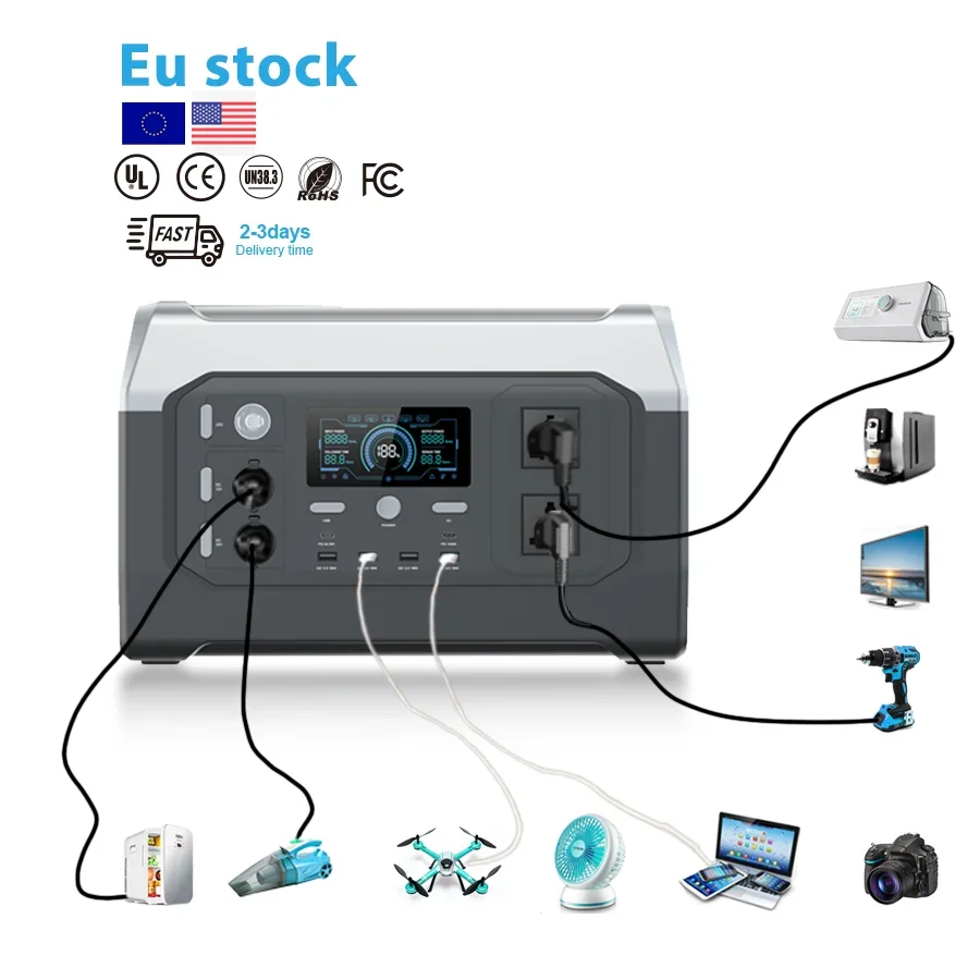 In Stock 320000mAh 1024Wh Portable Power Stations For Camping 1000W Home Energy Solar Storage System Power Supply