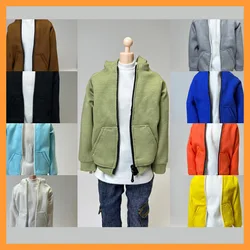 In Stock 1/6 Male Soldier Solid Color Casual Hooded Coat Long Sleeve Zipper Deign Sport Jacket For 12