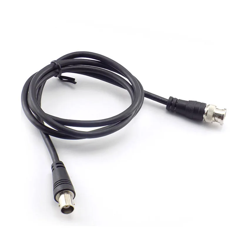 Câble adaptateur BNC femelle à mâle pour caméra de vidéosurveillance, connecteur BNC, fil d'extension, ligne coaxiale, accessoires de caméra D6, 1m