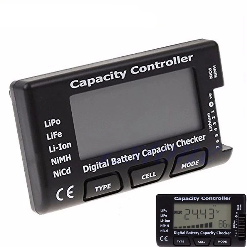 CellMeter-7 1-7S, CellMeter-8 1-8S LiPo Li-lon Battery Tester Battery Capacity Voltage Meter NiMH Meter, Servo Testing