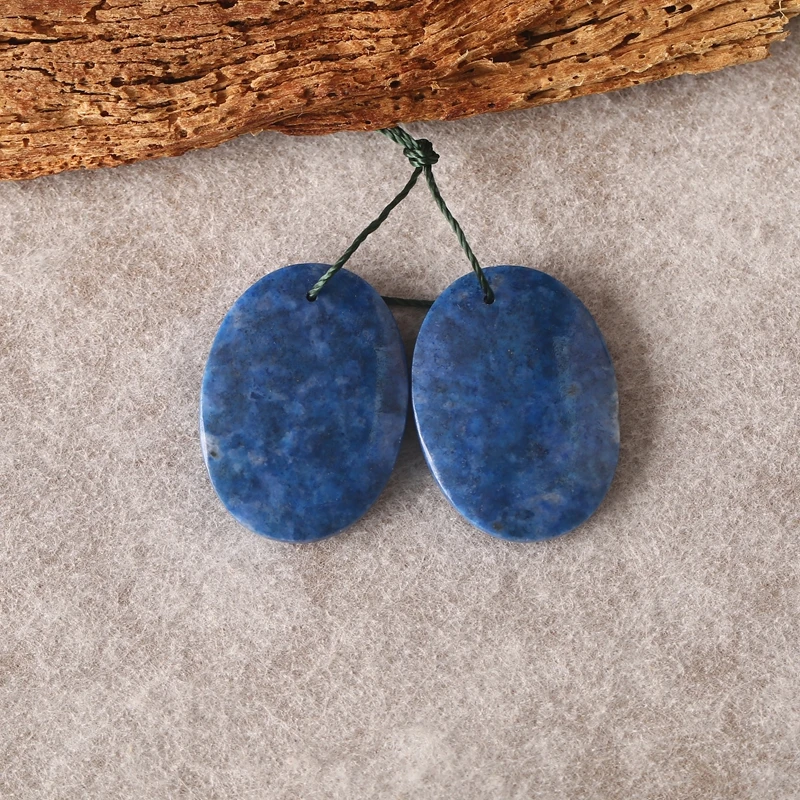 

B&F AAA+ Artisan-Crafted Oval Lapis Lazuli Earring Beads 29x21x5mm 11.3g Natural Stone DIY Beads for Jewelry Making