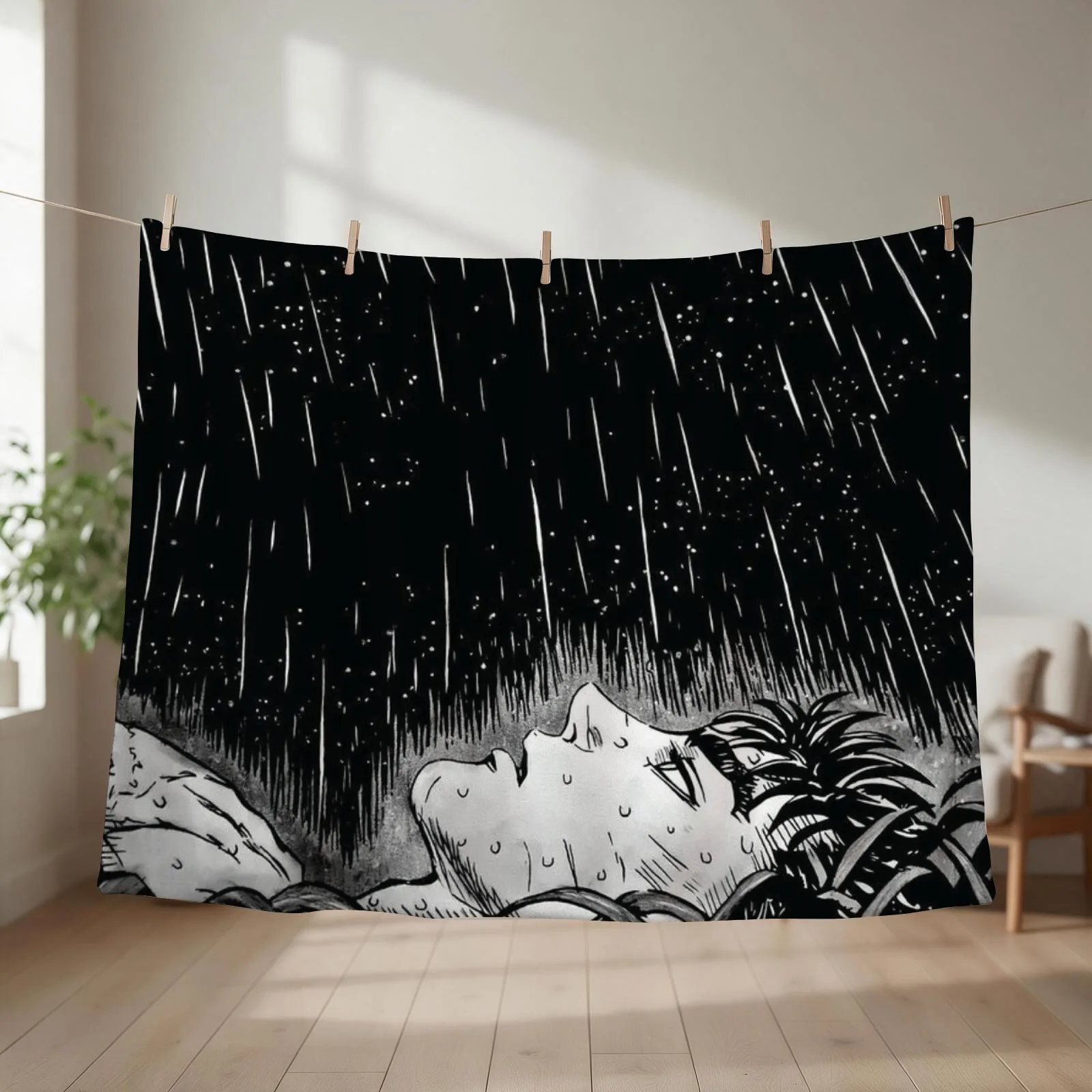 the black swordsman Throw Blanket couch cozy soft plush fuzzy picnic outdoor blanket