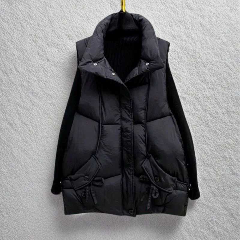 الدهون ملم المرأة أسفل القطن سترة معطف 2025 الخريف الشتاء جديد الإناث مزاجه جوكر تانك ماجيا سترة الرياضة معطف غير رسمي