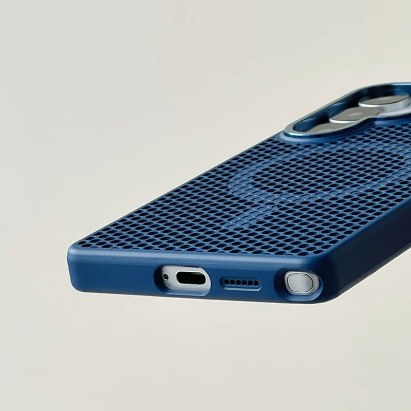 العسل شبكة شبكة التبريد Magsafe قضية الهاتف لسامسونج غالاكسي S25 S25 الترا S24 S23 متجمد اللاسلكية شحن غطاء الكمبيوتر الصلب