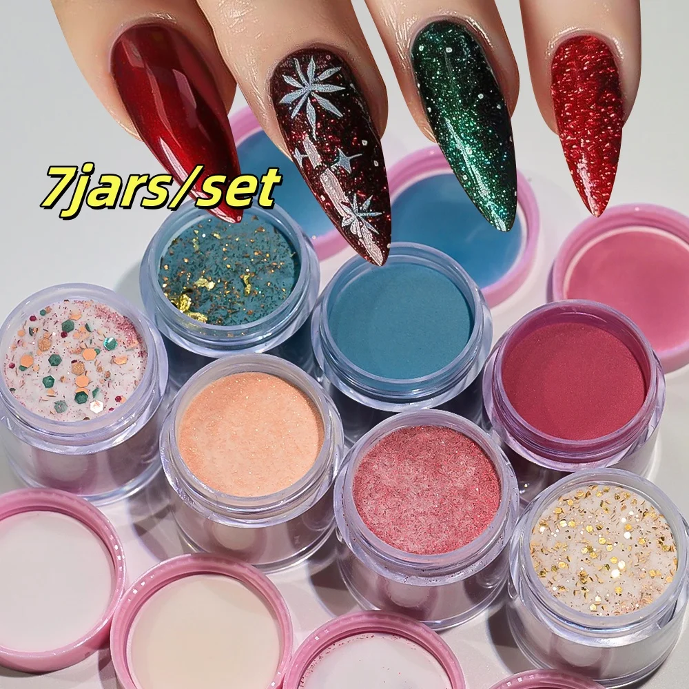 5/6/7Jars/Set Fine Dipping Powder for Nails Nail Dip Powder Kit No Lamp Needed Even & Smooth Finish Long-Lasting Manicure Tools*