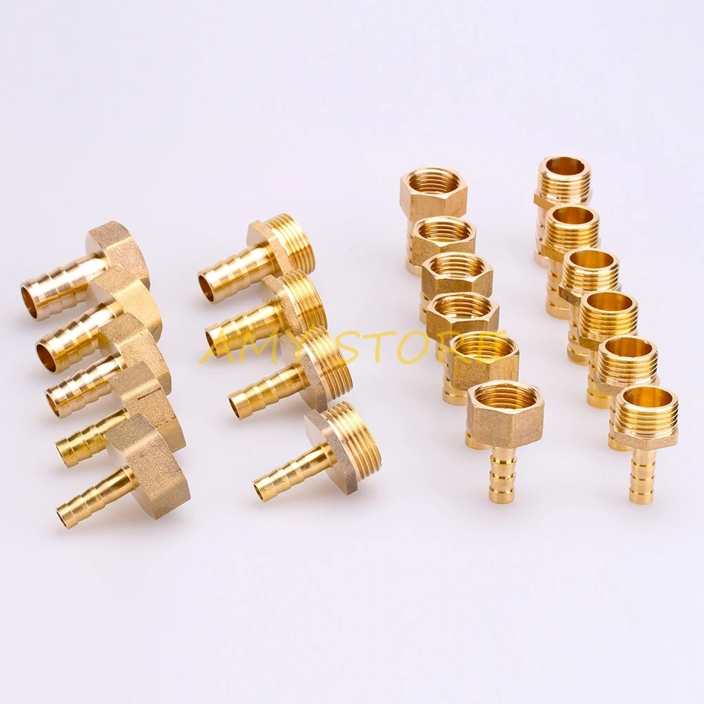 1Pc In Ottone Barb Coda Tubo Dell'aria Tubo OD 4 6 8 10 12 14 16 19mm-Male Femminile 1/8 1/4 3/8 1/2 3/4 "BSP Connettore Accoppiatore Adattatore Comune
