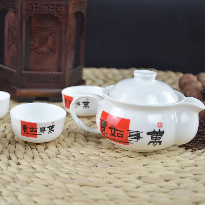 

Art Craft Bone China Kung Fu Tea Set, Traditional Chinese Painting, Cup Japanese Ceramic Cups, Clay Gaiwan Chip