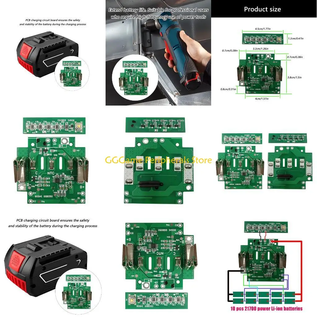 

U55B Charging Control Protect Board for 18V BAT610 BAT609 BAT618 Power Tool Batteries Overcurrent Prevention Shock Resistance