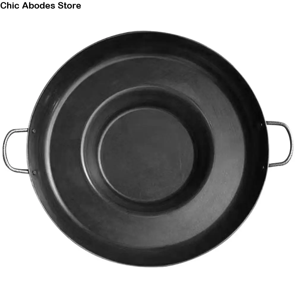 

Металлическая сковорода с антипригарным покрытием, защита от ожогов, эффективная плоская сковорода для распределения тепла, многофункциональная круглая сковорода с ручкой