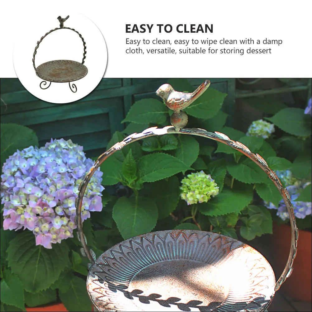 

Retro Iron Decorative Vintage Storage Tray for Fruit Snacks Dessert Sundries Tray Creative Desk nament Versatile Home Decoration