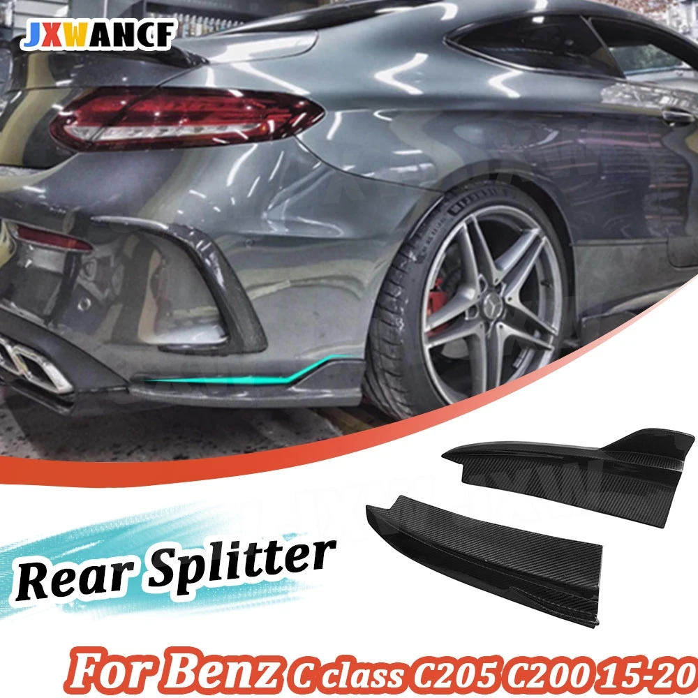 

JXWANCF Carbon Fiber Rear Lip Diffuser Splitters for Benz C class C205 C200 C250 C260 C300 C43 C63 S For AMG Coupe 2015-2020