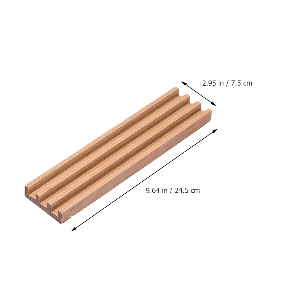 Natural Wood Domino Rack Wooden Base Multi-Function Game Holder Storage Slots For Cards Tiles Smooth Surface Family Game