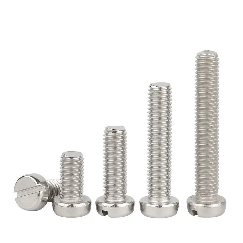 10/ 20/ 50/ 100pcs 304 Stainless Steel (A2-70) Slotted Cap Head Column Round Cheese Head Screw Bolt M1.6 M2 M2.5 M3 M4 M5 M6