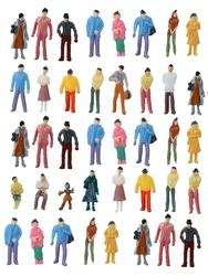 50pcs 1:100 1:150 1:200 Miniature People Figurine Action Figure Craft Toy OO N Scale Model Railway Accessories Garden Scenery