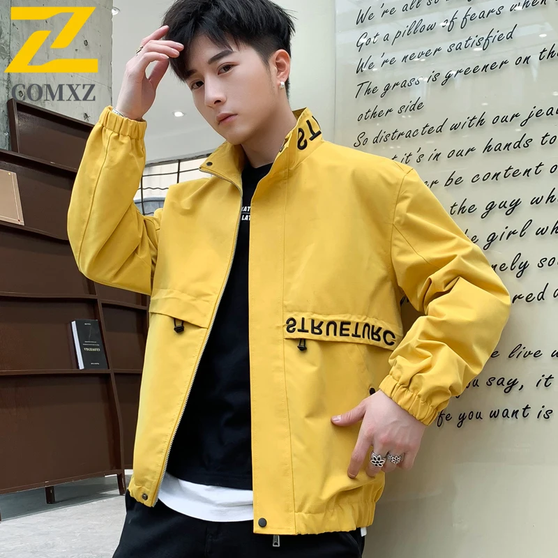

Men Jacket 2025 Outdoor Hip Hop Casual Stylish Minimalist Lightweight Streetwear Urban Travel Autumn Stand Collar Slim Fit Coat