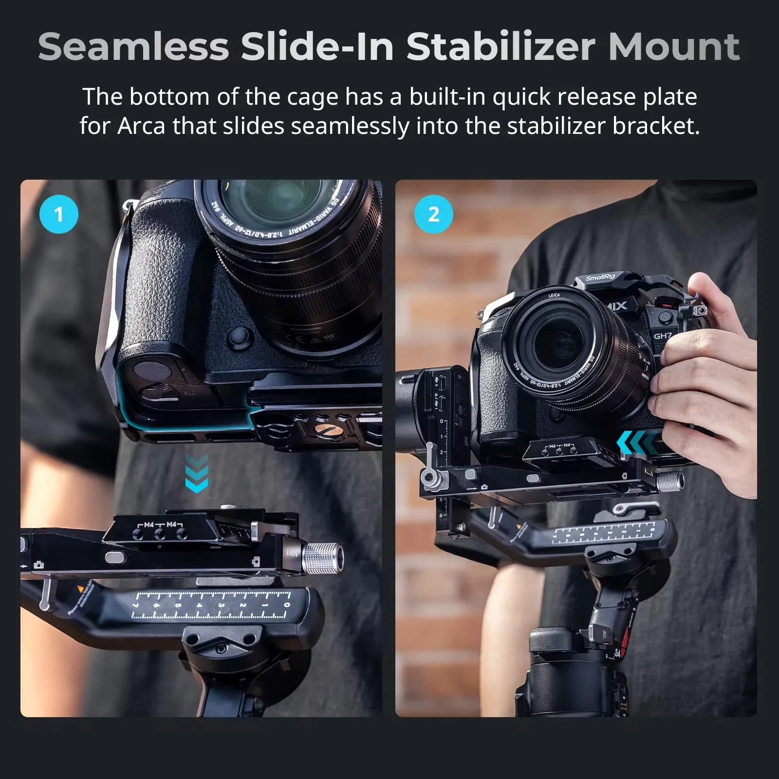 SmallRig HawkLock Quick Release Cage for Panasonic LUMIX GH7 / GH6,Quick Release Design, Arca-Swiss for DJI and Tripod 4824