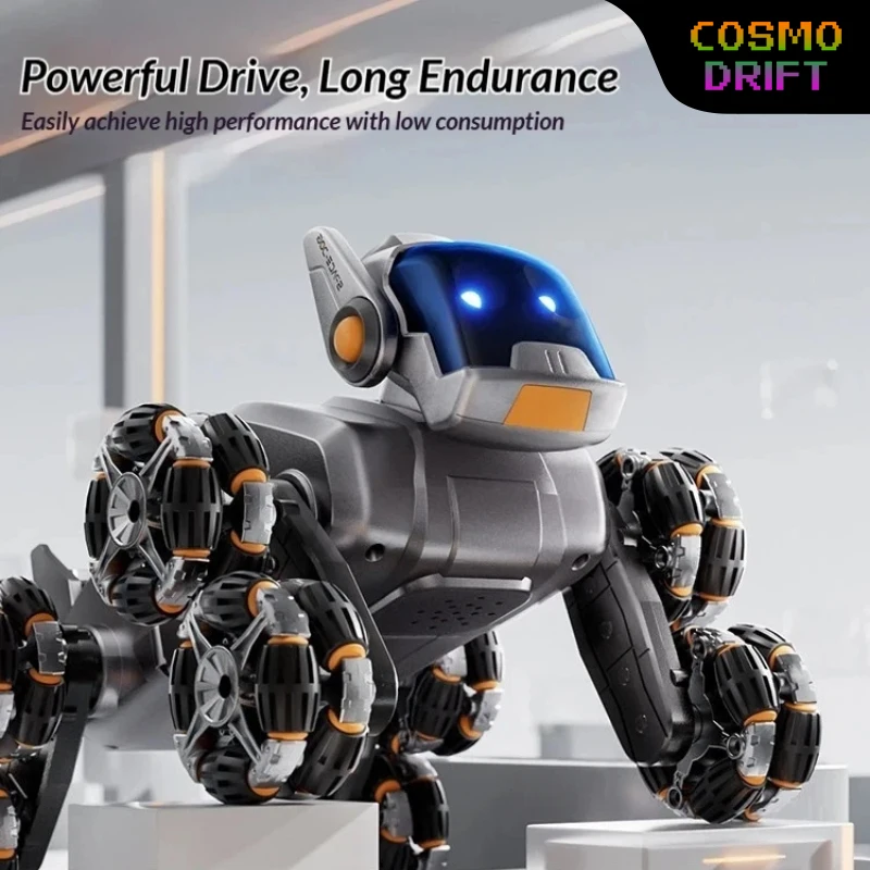 New 8 Wheel RC Robot Dog Stunt Car Gesture Sensing Remote Control Off-Road Vehicle Mist Spray LED Light Mechanical Toy Gift