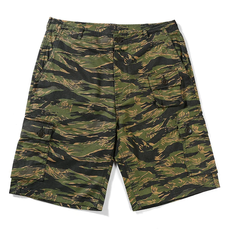 New Tiger Camouflage pantaloncini tattici da uomo tasche Multiple pantaloncini da palestra Casual militari Army Jungle Outdoor Pantalones Cortos