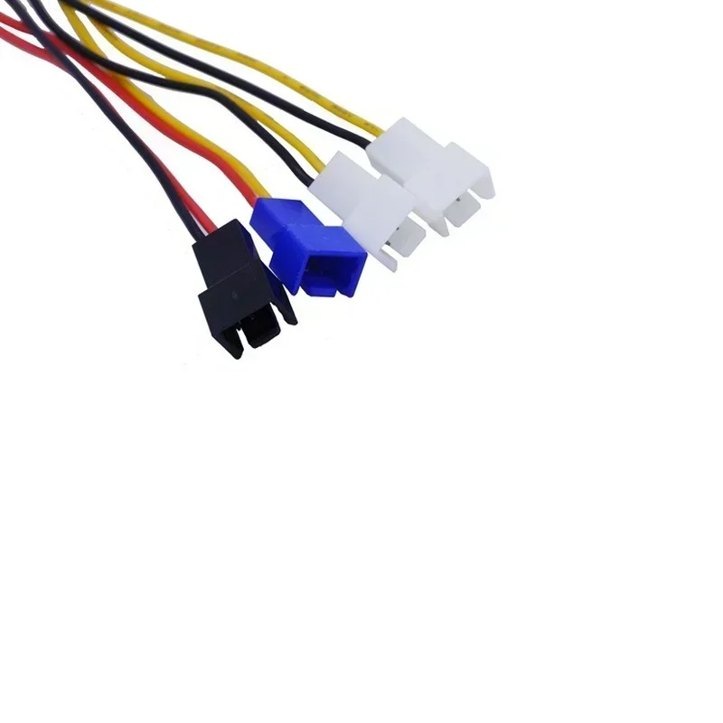 Computer Cooling Fan Cables for CPU PC Case Fan, 1pcs 4 - Pin Molex To 3 - Pin Fan Power Cable Adapter Connector 12v*2 / 5v*2