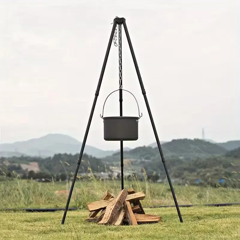 

Подвесной горшок для костра на открытом воздухе, штатив, посуда из алюминиевого сплава, подставка для кастрюли для пикника, стойка для кемпинга, товары для кемпинга